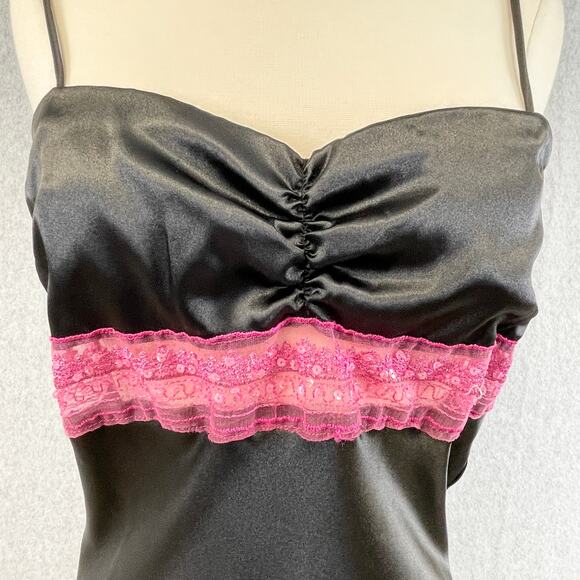 VTG Wet Seal Womens Slip Dress Size L Babydoll Lace Y2K 90s Grunge Party Club - Picture 4 of 8